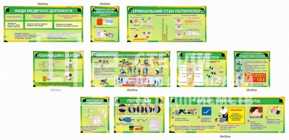 Комплект стендів з надання першої медичної допомоги