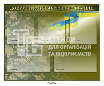 Документація чергового їдальні ЗСУ - стенд для військових