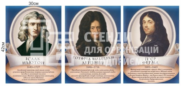 Комплект портретів математиків на пластику Комплект портретів математиків на пластику