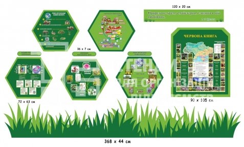 Набір стендів для кабінету біології з елементами декору