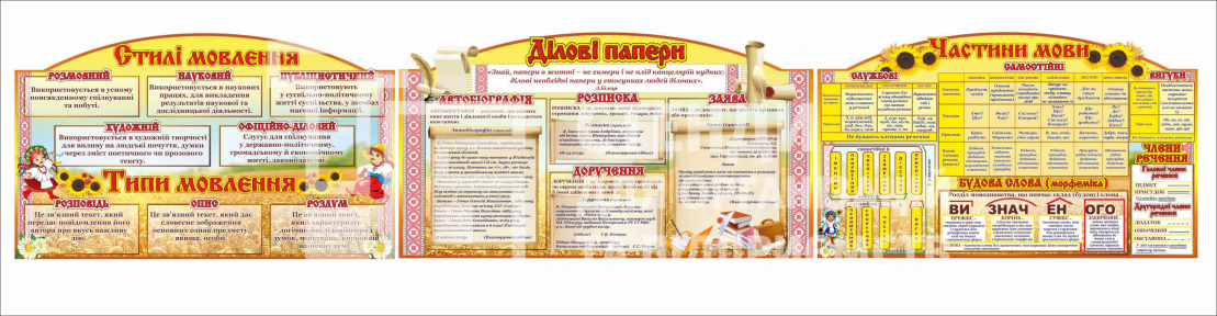 Комплект стендів для оформлення кабінету української мови
