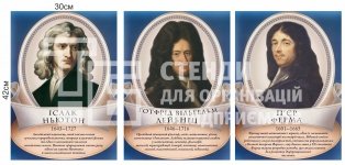 Комплект портретів математиків на пластику